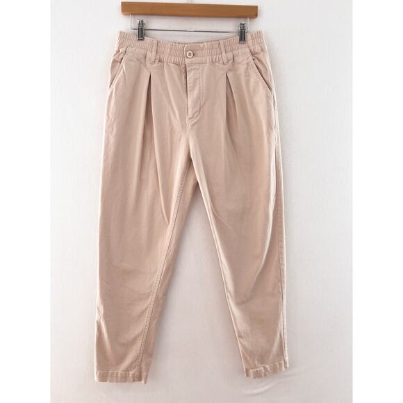 Michael Stars Penny Pants Medium Cream Twill Cotton Ankle Length Pants - Picture 2 of 10